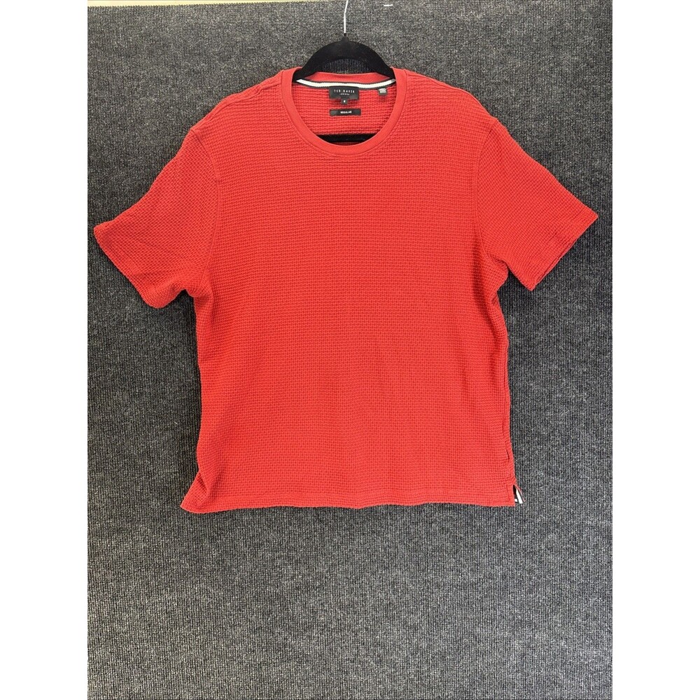 Ted Baker London Men’s Size 6 XL Burnt Orange 100% Cotton Waffle Shirt EUC